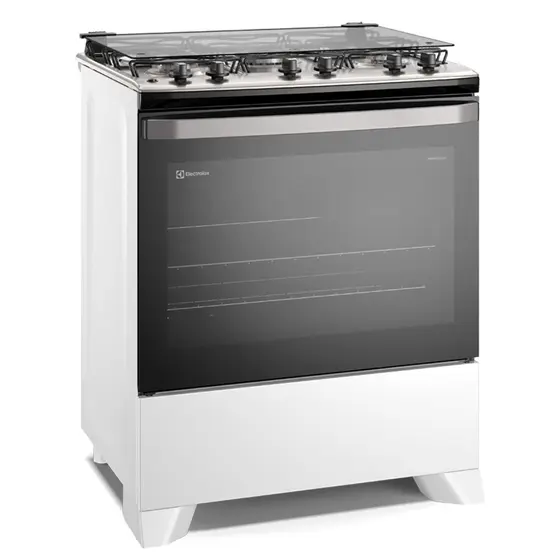 Fogão de Piso a Gás Electrolux 5 Bocas Branco Com Tripla Chama e Acendimento Automático FE5IB