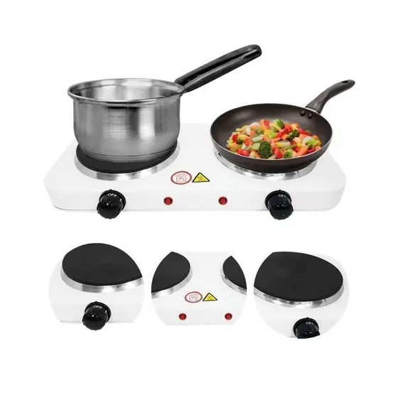 Fogão Elétrico de Mesa Fix 2 Bocas Branco Antiaderente 2000W 220V