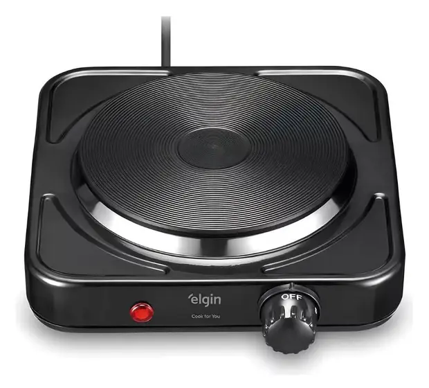 Fogão Elétrico Elgin 1 Boca Preto 110v Cook For You