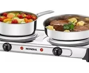 Fogão Elétrico Mondial 2 Bocas 127v com 2 Chapas de Aquecimento Fast Cook Due FE-03 Fogão Elétrico Mondial 2 Bocas 127v com 2 Chapas de Aquecimento Fast Cook Due FE-03