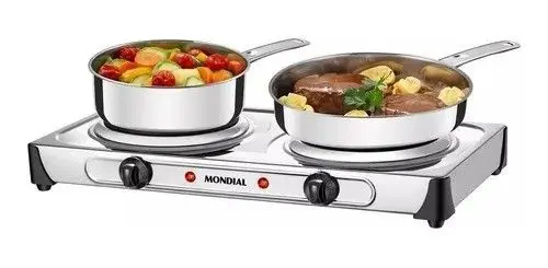 Fogão Elétrico Mondial 2 Bocas 127v com 2 Chapas de Aquecimento Fast Cook Due FE-03