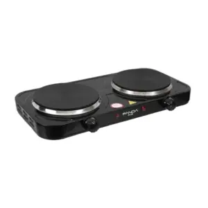 Fogão Elétrico Portátil AMG 2 Bocas Preto Inox 2000W de Potência Cada Design Moderno Controles Independentes Fogão Elétrico Portátil AMG 2 Bocas Preto Inox 2000W de Potência Cada Design Moderno Controles Independentes