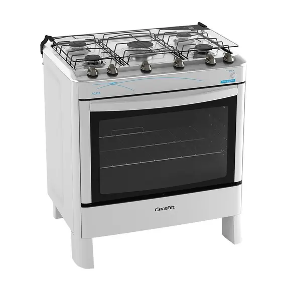 Fogão de Piso a Gás Esmaltec 5 Bocas Branco Ágata