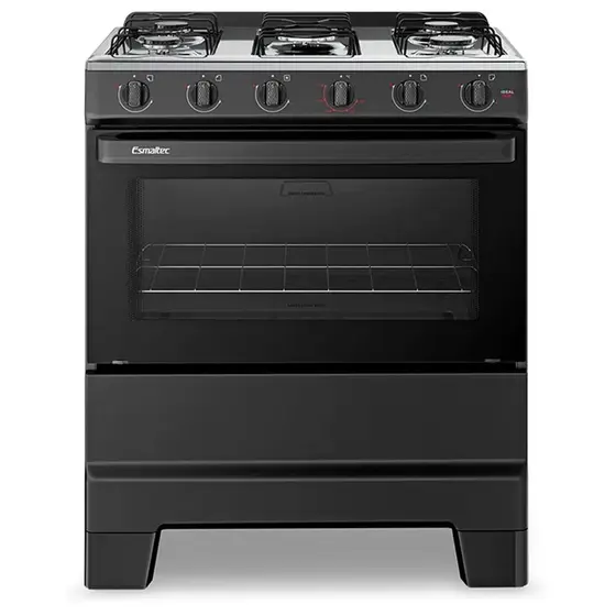 Fogão de Piso a Gás Esmaltec 5 Bocas Manual Mesa Aço Inox Ideal Pop