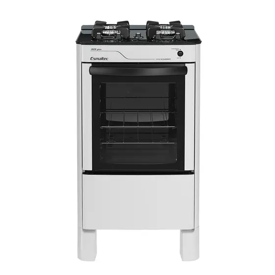 Fogão de Piso a Gás Esmaltec 4 Bocas Branco Jade Glass