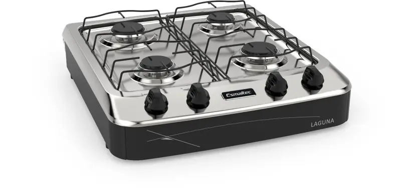 Fogão de Piso a Gás Esmaltec 4 Bocas Preto Laguna