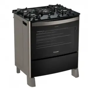 Fogão de Piso a Gás Esmaltec 5 Bocas Esmeralda Glass 5087