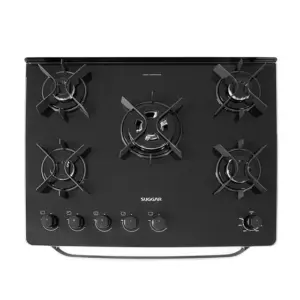 Fogão de Piso a Gás Suggar 5 Bocas Mesa de Vidro Temperado Max Glass FGVMG510PT
