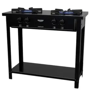 Fogão Industrial a Gás Dako 2 Bocas Preto Com Chama Dupla e Pés Fogão Industrial a Gás Dako 2 Bocas Preto Com Chama Dupla e Pés