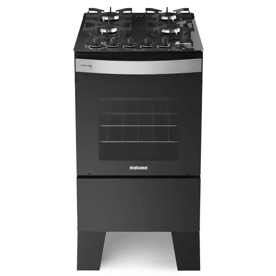 Fogão de Piso a Gás Itatiaia 4 Bocas Preto Bivolt Itaglass Plus
