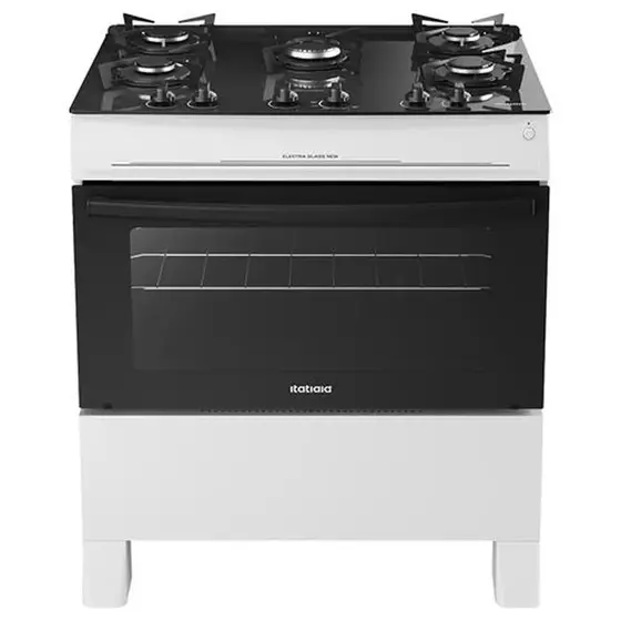 Fogão de Piso a Gás Itatiaia 5 Bocas Branco Bivolt Electra Glass New