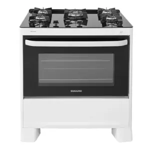 Fogão de Piso a Gás Suggar 5 Queimadores Branco Bivolt Max Glass FGVMG510BR