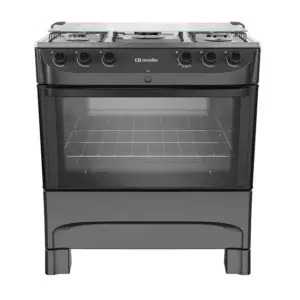 Fogão de Piso a Gás Mueller 5 Bocas Preto Fosco Bivolt MFI5BB