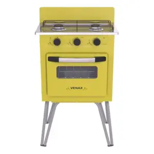 Fogão Portátil a Gás Venax 2 Bocas Amarelo Gás GLP Gemini Vetrô Fogão Portátil a Gás Venax 2 Bocas Amarelo Gás GLP Gemini Vetrô