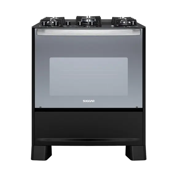 Fogão de Piso a Gás Suggar 5 Queimadores Preto 127V Master Grill FGVMTG511PT