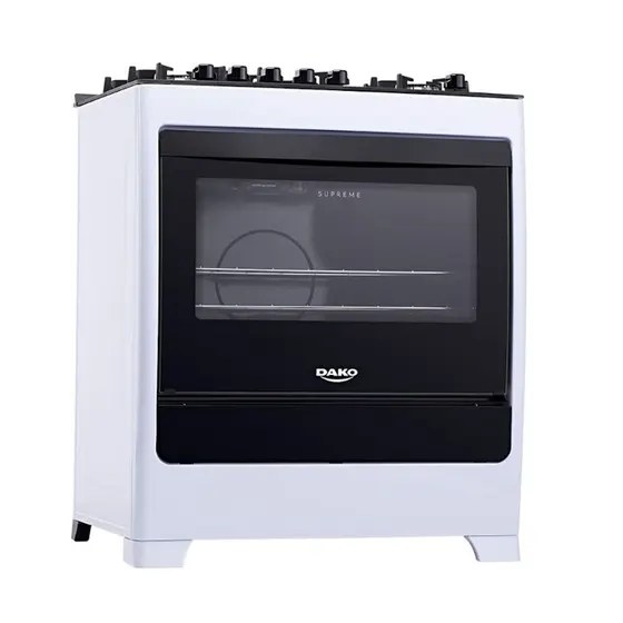 Fogão de Piso a Gás Dako 5 Bocas com Mesa de Vidro Supreme Glass