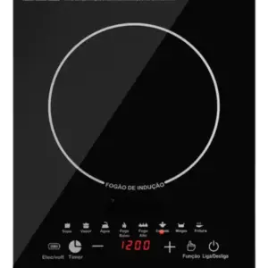 Cooktop Indução 1 Boca Nobrand Touch Digital Vitrocerâmico Elétrico Magnético Portátil Painel Cooktop Indução 1 Boca Nobrand Touch Digital Vitrocerâmico Elétrico Magnético Portátil Painel