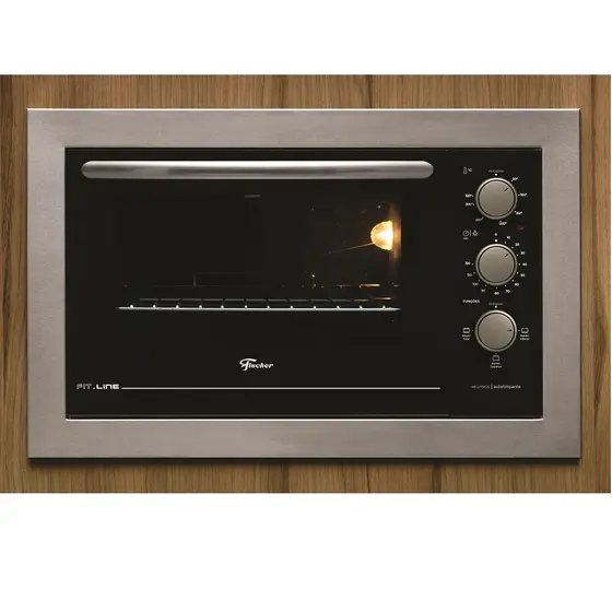 Forno Elétrico Embutir Fischer 48L Inox 220 Volts Fit Line