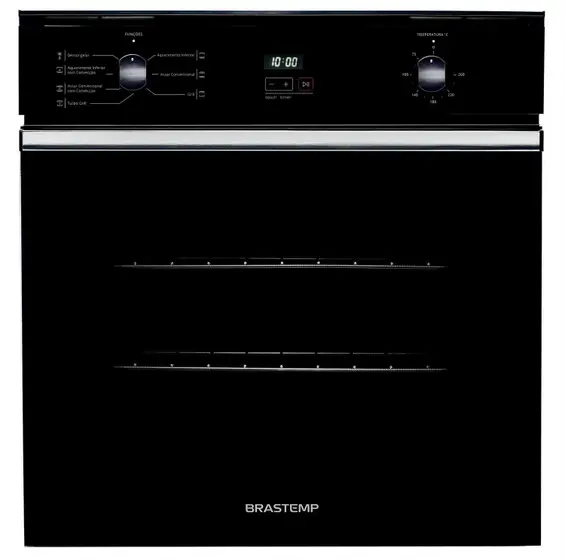 Forno Elétrico Embutir Brastemp 84L Preto com convecção e timer touch BOC84AE