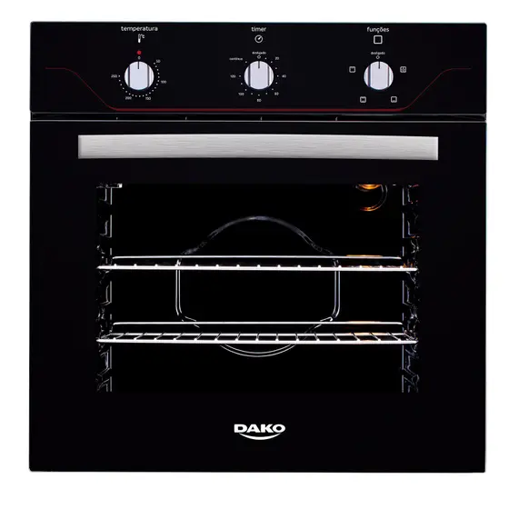 Forno Elétrico Embutir Dako 60L Preto com Timer 220V Diplomata