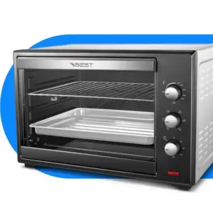 Forno Elétrico Bancada Best 60L com Espeto Giratório Preto Branco 1800W 127V Plus Forno Elétrico Bancada Best 60L com Espeto Giratório Preto Branco 1800W 127V Plus