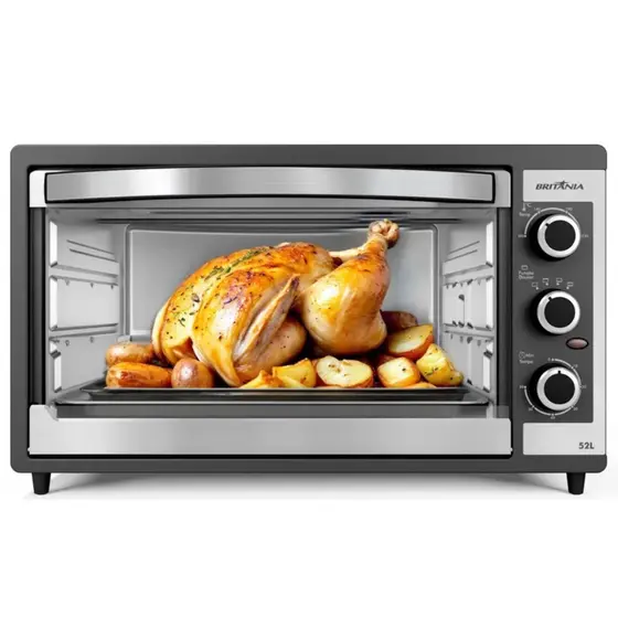 Forno Elétrico Bancada Britânia 52L Dupla Resistência 2000W 200V BFE55P