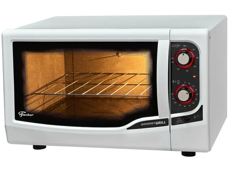 Forno Elétrico Bancada Fischer 44L com Dourador e Timer Branco Gourmet Grill