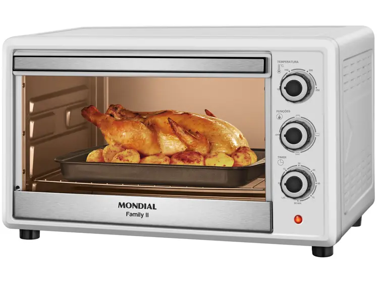 Forno Elétrico Bancada Mondial 42L Multifuncional Branco Family FR-42-W