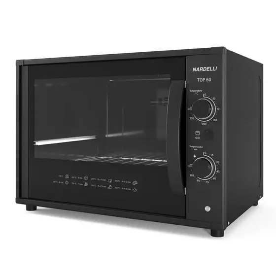 Forno Elétrico Bancada Nardelli 60L 1750 Watts Black 127V Top 60 Premium