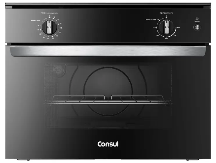 Forno Elétrico Embutir Consul 47L Multifuncional Grill Preto COB47BE