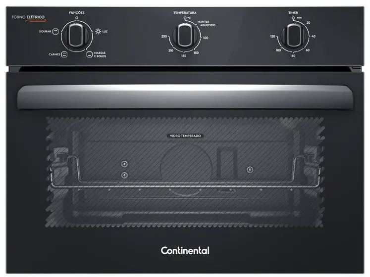 Forno Elétrico Embutir Continental 50L Preto OC4EM