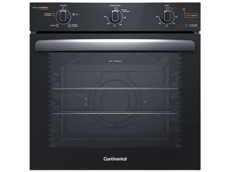 Forno Elétrico Embutir Continental 80L Preto OC8EM