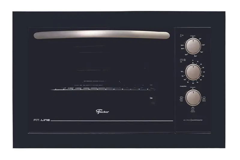 Forno Elétrico Embutir Fischer 48L Preto Fit Line 3