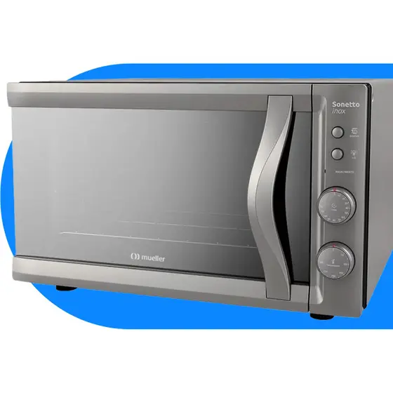 Forno Elétrico Bancada Mueller 44L Grill Dourador Vidro Espelhado 220V Sonetto