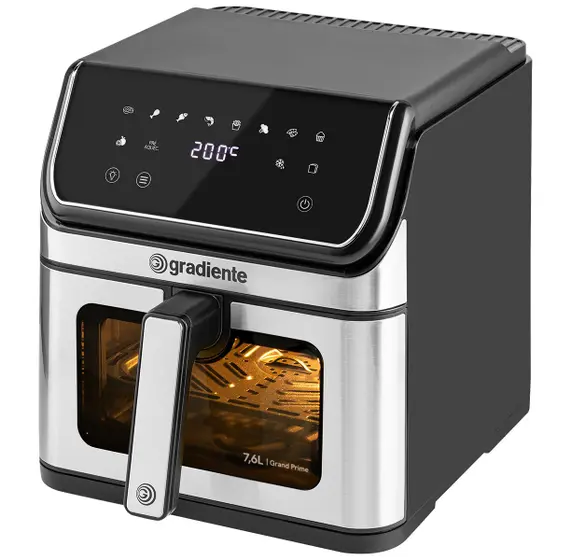 Air Fryer Gradiente Grand Prime Digital Inox Antiaderente 110V 7,6L