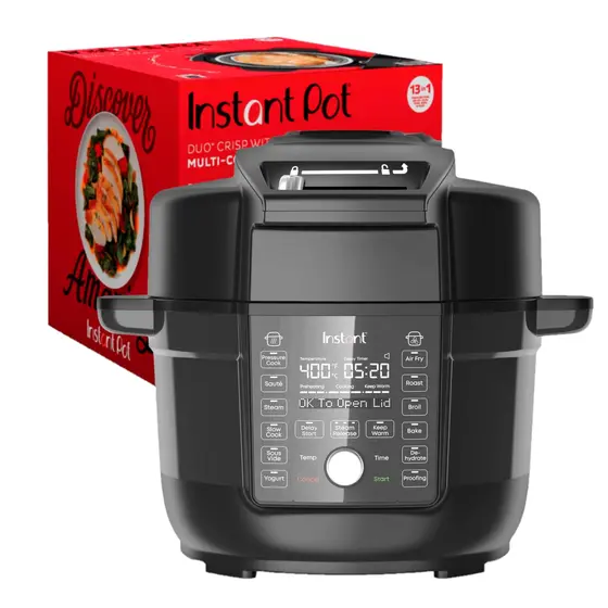 Panela de Pressão Elétrica e Fritadeira Instant Pot Duo Crisp