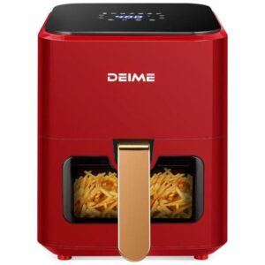 Fritadeira Elétrica Airfryer Deime 4.2L Painel Digital Vermelha 110V 1200W