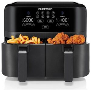 Fritadeira Elétrica Airfryer Chefman 9L Painel Digital Cesto Duplo Preta 110V