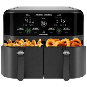 Fritadeira Elétrica Airfryer Chefman Com 2 Cestos de 3L Painel Digital Preta 110V 1700W