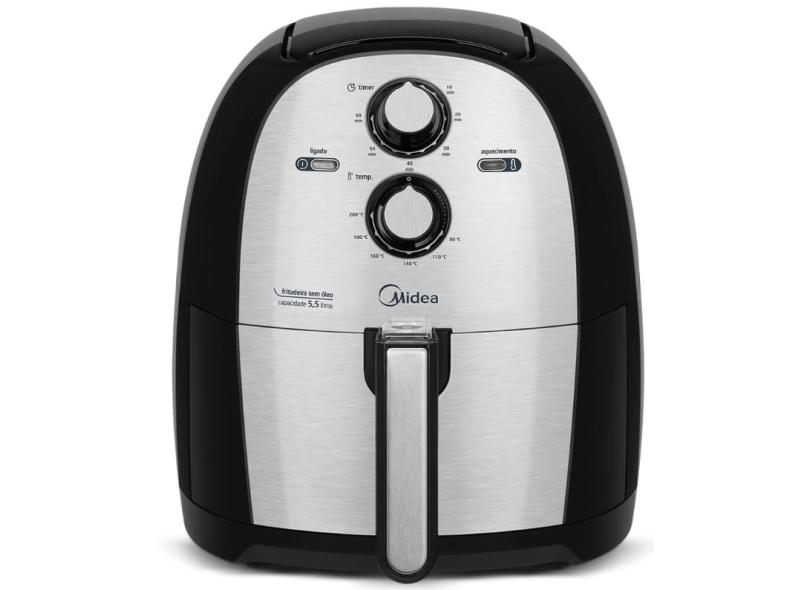 Fritadeira Elétrica Sem Óleo Midea FRA50S 5.5L Inox