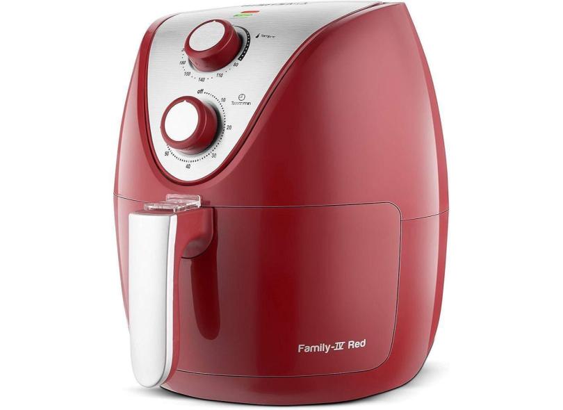 Fritadeira Elétrica Sem Óleo Mondial Air Fryer 3.5L Inox Vermelha 220V