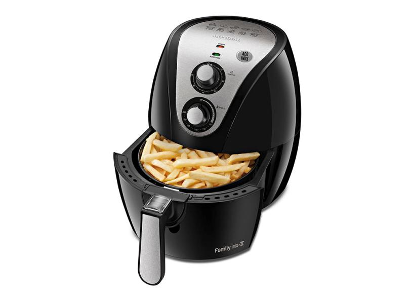 Fritadeira Elétrica Sem Óleo Mondial Family Inox 2 AF-25 3.2L