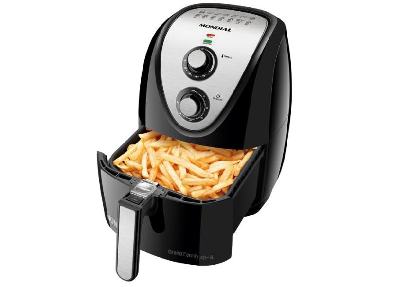 Fritadeira Elétrica Sem Óleo Mondial Grand Family Inox AF-50 5L Timer