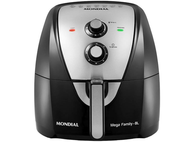 Fritadeira Elétrica Sem Óleo Mondial Mega Family AFN-80 8L Inox