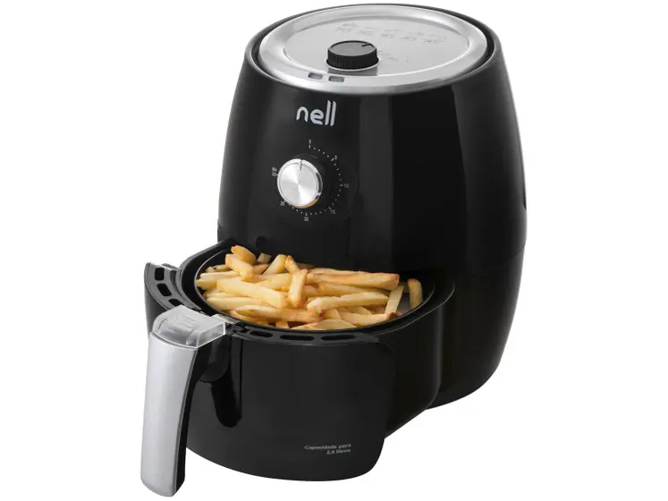 Fritadeira Elétrica Nell Sem Óleo Air Fryer Smart Preta Timer 2,4L
