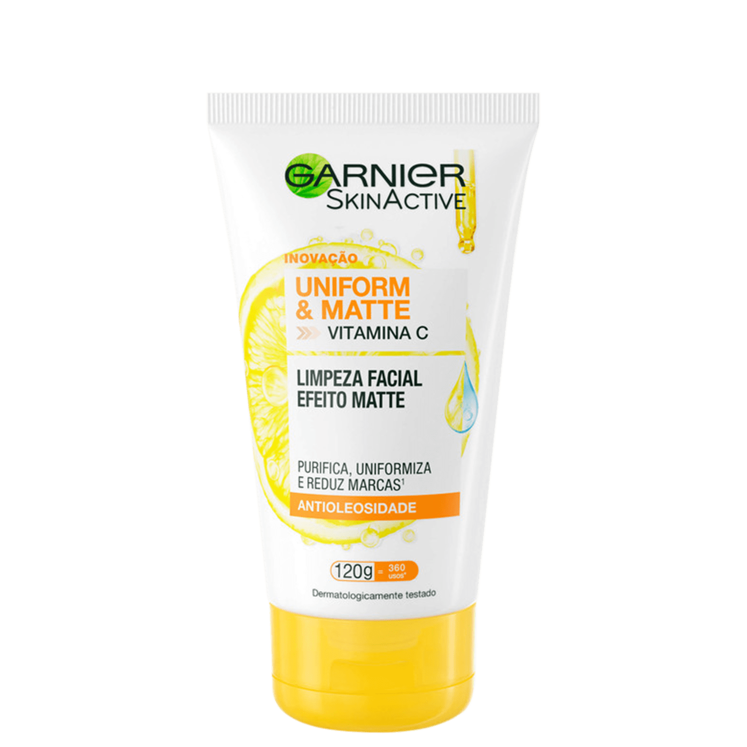 Gel de Limpeza Facial Garnier SkinActive Uniform Matte Vitamina C Antioleosidade 120g
