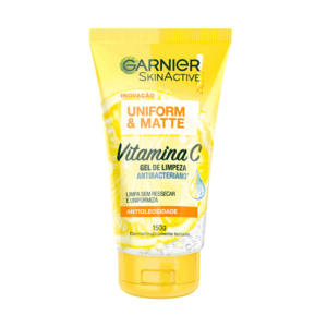 Gel de Limpeza Facial Garnier SkinActive Uniform Matte Vitamina C Antibacteriano 150ml Gel de Limpeza Facial Garnier SkinActive Uniform Matte Vitamina C Antibacteriano 150ml