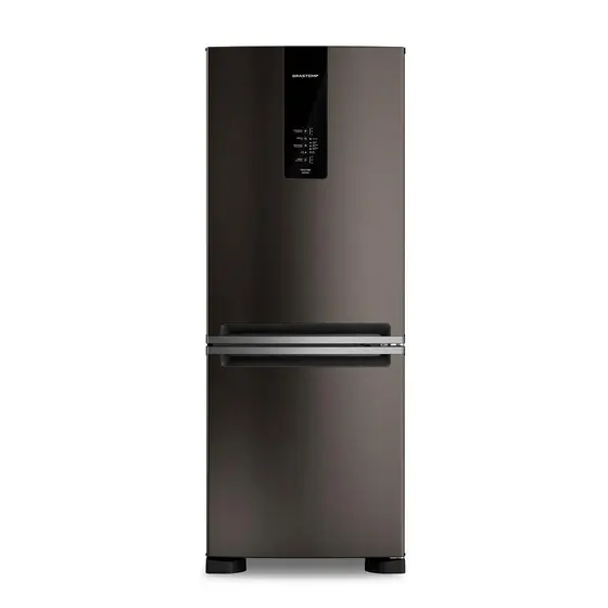 Refrigerador Inverse Brastemp 447L Frost Free com Smart Flow e Fresh Box Black Inox 127V BRE57FE