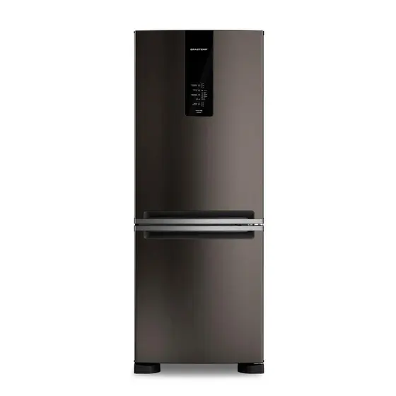 Refrigerador Inverse Brastemp 447L Frost Free com Smart Flow e Fresh Box Black Inox 220V BRE57FE