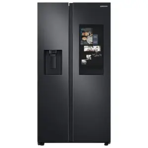Refrigerador Side By Side Samsung 585L Family Hub com Soundbar Black Inox RS58 Refrigerador Side By Side Samsung 585L Family Hub com Soundbar Black Inox RS58